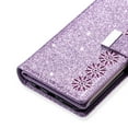 thumbnail image 6 of Galaxy Note 20 Case for Girls Women, Allytech Glitter Bling Kickstand Magnetic Clasp Credit Cards Slots Zipper Pocket Flip Cover Wallet Case for Samsung Galaxy Note 20, Purple, 6 of 10