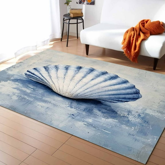 Area Rugs 5x7 Ft Ocean Shell Abstract Modern Non-Slip Washable Rug Indoor Rug Floor Mats Non Shedding Carpet for Living Room Bedroom Dining Room Home Decor