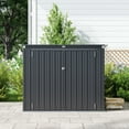thumbnail image 5 of Sunmthink 3.3’ x 5.6’ Storage Shed Outdoor Metal Trash Can Shed with Lockable Doors and Easy Lift Hinges, Black, 5 of 8