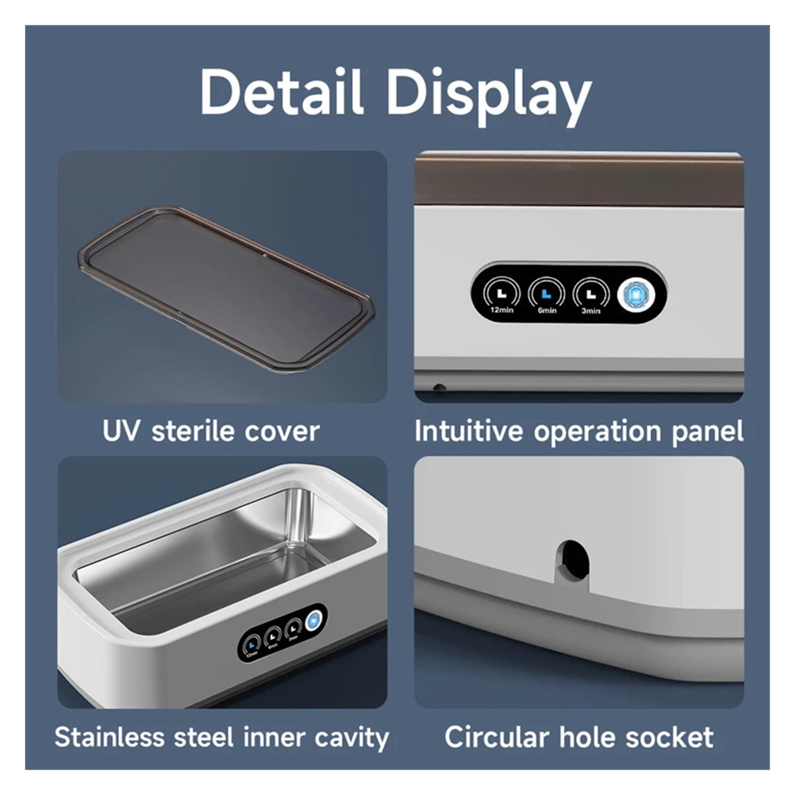 Ultrasonic Cleaning Machine Glasses Cleaning Machine 650ML Large Capacity Jewelry Cleaner Black ,Convenient to Use