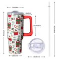 thumbnail image 2 of 30oz Christmas Tumbler with Lid and Straw, Stainless Steel Cup with Handle Plaid Travel Mug, Christmas Presents, 2 of 5
