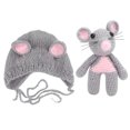 thumbnail image 3 of EBTOOLS Newborn Baby Girl Boy Crochet Knit Mouse Hat Doll Set Infant Photography Prop, 3 of 8