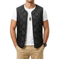 thumbnail image 3 of Atkumj Quilted Puffer Vest Men Casual Full Zip Solid Color Winter Vest Comfortable Sleeveless Puffy Vest with Pockets S, 3 of 8