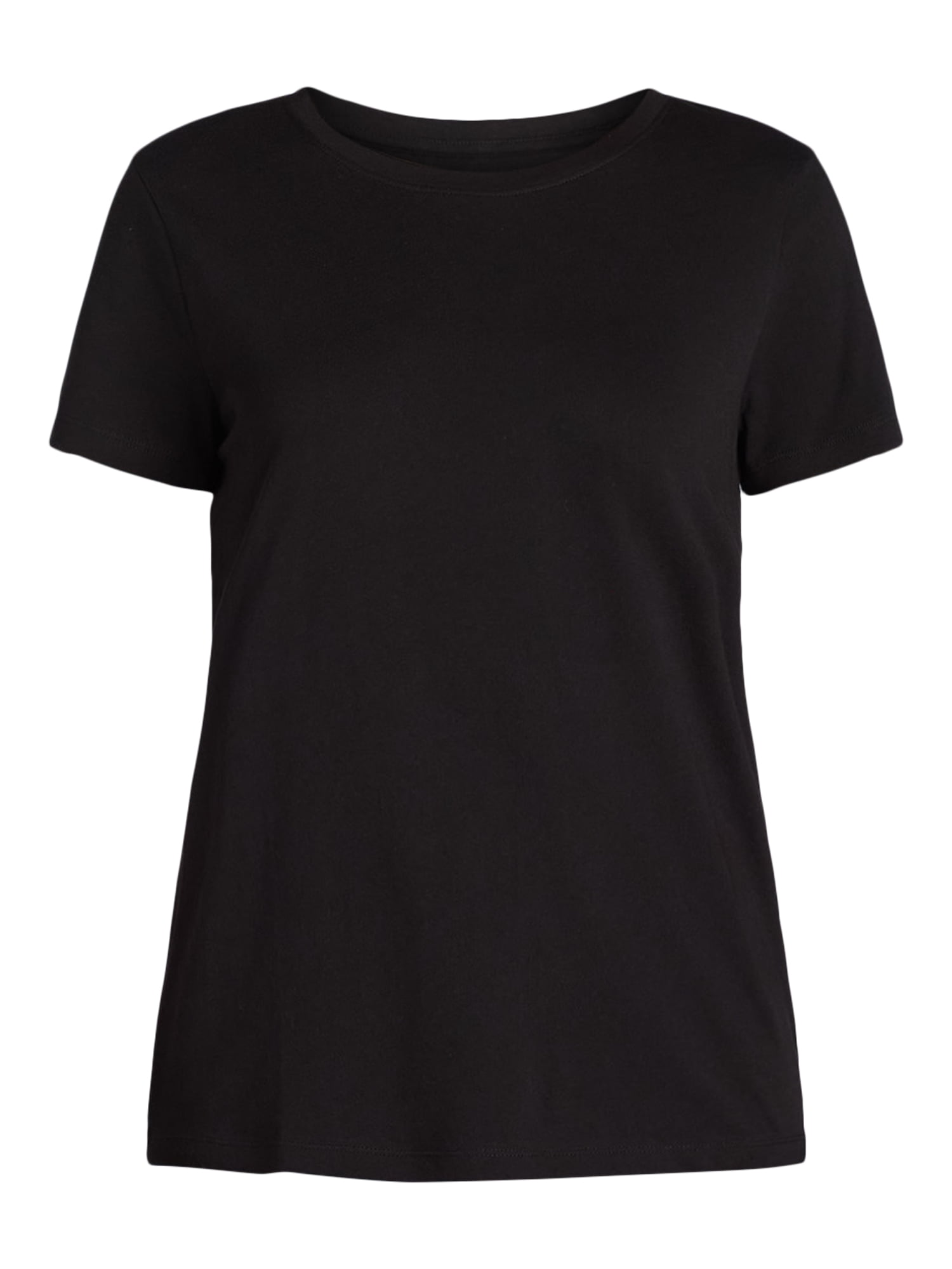 Time and Tru Women's Cotton Crewneck Tee with Short Sleeves, 3-Pack, Sizes XS-XXXL