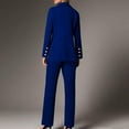 thumbnail image 4 of Breezora Women's Long Sleeve Cardigan and Pants Suit Set Office Work Professional Outfit Elegant Two Piece Business Casual Wear XXL Size Blue, 4 of 8