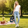 thumbnail image 4 of Large Cooler Bag, Insulated Lunch Tote for Women, Lunch Cooler Bag with Shoulder Strap, Travel Cooler Bag, 13X10X11 in Striped Pattern Leakproof Outdoor Picnic Car Drink Cold, 4 of 9