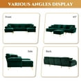 thumbnail image 6 of Rophefx 114" Sectional Sofa for Living Room,Modern Velvet Couch,U-Shaped Sofa with Chaise and Ottoman,Green, 6 of 10