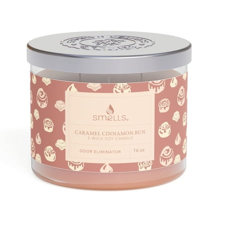 Smells Caramel Cinnamon 3 Wick Scented Candle