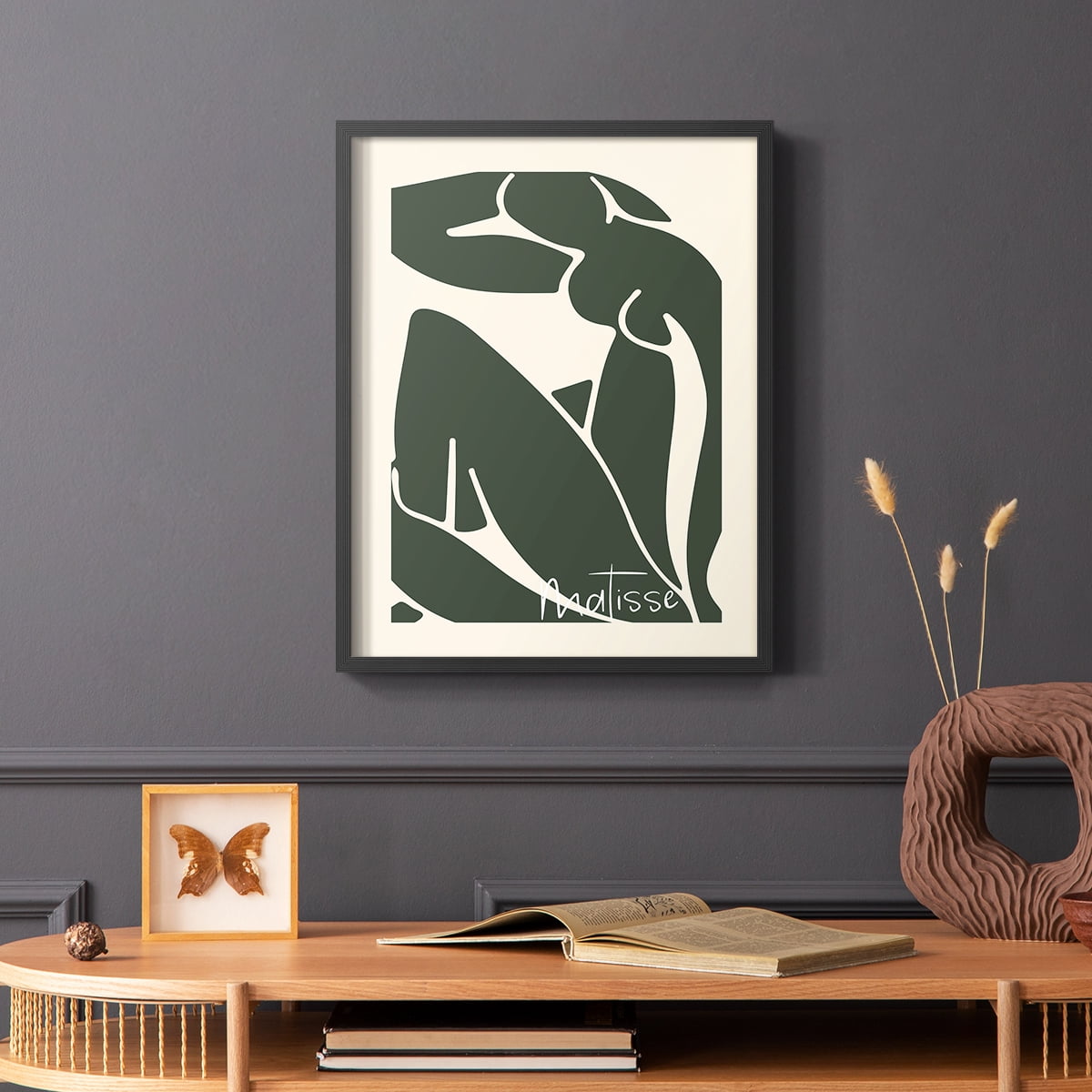 Matisse CCCVII in Black Solid Wood 16 x 20 Framed Print