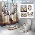 thumbnail image 1 of Set de 4 piezas para decoración de baño, cortinas de ducha con forma de ciervo, 1 of 2