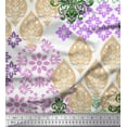 thumbnail image 1 of Soimoi Satin Silk Fabric Damask Patchwork Print Sewing Fabric Yard 42 Inch Wide, 1 of 1