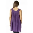 thumbnail image 2 of Sakkas Rita Womens Picot Trim V Neck Tank Blouse With Seqins And Embroidery - A-Purple - One Size Regular, 2 of 5