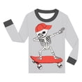 thumbnail image 4 of Leey-World Boys Girls Halloween Pajamas Kids Pajamas Holiday PJs Cotton Sleepwear Size 2T-12 Years(Grey,6-7 Years), 4 of 5
