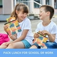 thumbnail image 6 of Haosy 3 Pack Reusable Ziploc Bags BPA Free Healthy Food Storage Bag Leakproof Sandwich Snack Freezer Bags Colorful Line Doodle Squares, 6 of 7