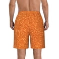 thumbnail image 3 of Kdxio Orange Glitter Pattern Mens Casual Shorts - Drawstring Summer Beach Sports Shorts for Men, 3 of 9