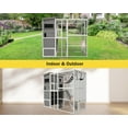 thumbnail image 5 of TPHORK Large Catio Outdoor Cat Enclosure, Wooden Cat Cage Indoor Cat House Playpen for Multiple Cats with Waterproof Roof,Platforms, Resting Box, Bridges, Hammock, Ladder,76"L x 36"W x 69"H(White), 5 of 6