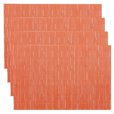 

bangyoudaoo Pack of 4 PVC Japanese-Style Place Mats Linen Placemats for Dining Table Heat Resistant Place Mats Washable Table Mats Non-Slip Stain Resistant-30x45cm