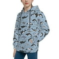 thumbnail image 2 of Uemuo Dolphins Pattern Hooded Sweatshirt for Youth Pullover with Kangaroo Pocket Trendy youth sweatshirt Casual Hoodie for Boys and Girls-Small, 2 of 6