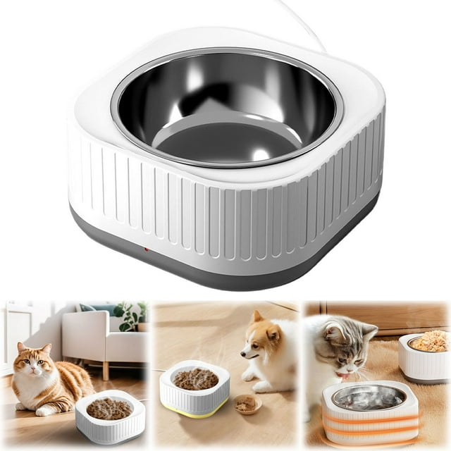 1PC Automatic Thermostatic Heated Pet Water Bowl for Dogs, Cats and Small Animals, Outdoor Winter Ready Smart Dish, Heated Bowl Keep Water and Food Warm