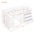 thumbnail image 3 of White Twin Loft Bed With Solid Wood Construction, Cabinet And Shelf For Space Optimization Size In White, Strong Wood, Stylish Practical Bedroom Enhancement, 3 of 7
