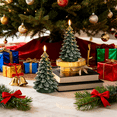 thumbnail image 4 of Homemory Christmas Tree Candles with 6 Hours Timer, 2 Pcs Waxy LED Flameless Candles Flickering, Green Electric Candles Battery Operated for New Year Celebration Holiday Decorations 8.5 Inches, 4 of 8