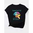 thumbnail image 4 of 1 Pce T-Shirt Imprimé Geste Lèvres et Doigts Coloré pour Fille, Mode Décontractée pour Femmes Col Rond Manches Courtes, Tissu en Polyester 100 %, Extensible Moyen, Collection Père Printemps/été/automne, 4 of 7