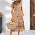 thumbnail image 4 of 2024 New Women‘s Dresses Floral Printed Summer Luxury Folk Midi Dresses Feamle Short Sleeve Dress Fashion Oversized Clothes, 4 of 7