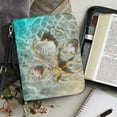 thumbnail image 4 of FOR U DESIGNS Ocean Starfish Shells Bible Cover for Women Portable PU Leather Bible Bag Size Medium Waterproof Bible Bag for Bible Lover with Adjustable Strap Bible Book Carrying Case, 4 of 7