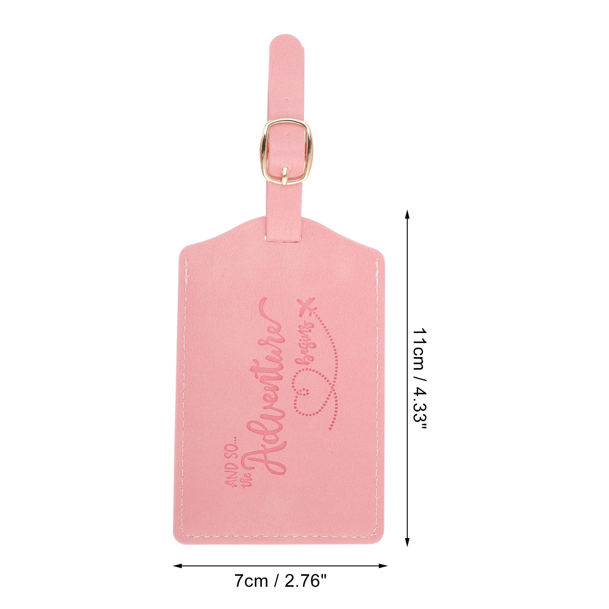 Unique Bargains 1 Pc Embossed Adventure Luggage Tag for Travel Pink
