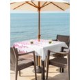 thumbnail image 3 of Outdoor Tablecloth with Umbrella Hole for Patio/Picnic/Party/Camping, Pink Polka Dots Waterproof Table Cloth Square Cover Washable, Vintage Abstract Art Watercolor (54"x 54"), 3 of 8