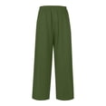 thumbnail image 5 of Krdevn Womens Pants - Women's High Waisted Drawstring Linen Wide Leg Beach Pants with Pockets Comfortable Casual Loose Fit Trousers for Vacation Travel ,Pants for Women,Size:XXL, 5 of 5