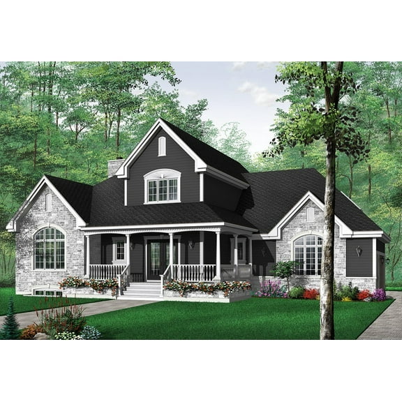 728-2645: Craftsman Traditional 3 Bed, 3 Bath Luxury Home Plan, 2204 Sq Ft: Full Blueprints with License to Build by Home Plan Marketplace - Lesuto
