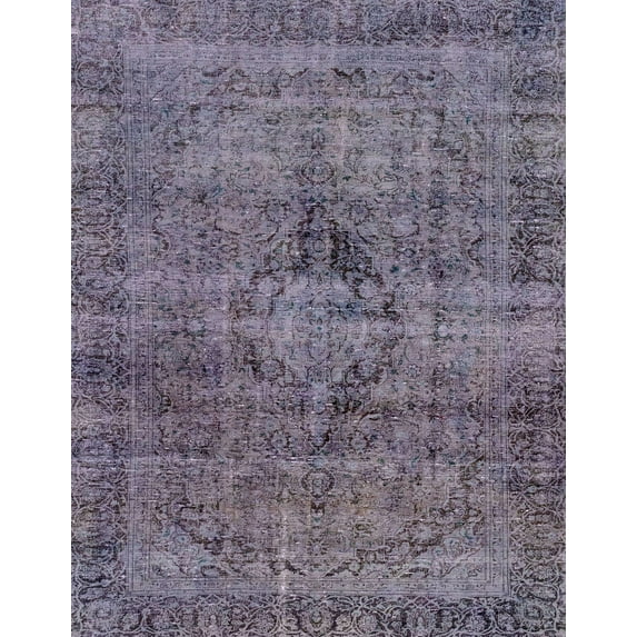 Ahgly Company Machine Washable Indoor Rectangle Abstract Lavender Purple Area Rugs, 5' x 8'