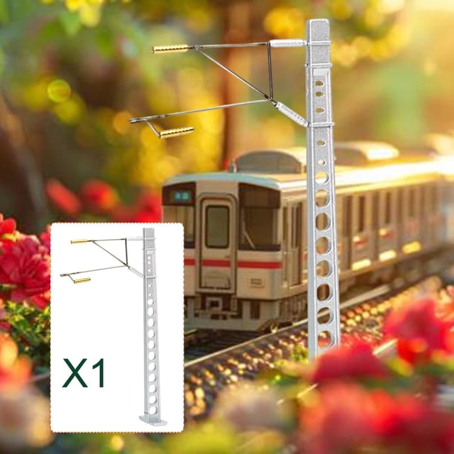 Mástil de catenaria para línea aérea, escala HO, simulación de aleación 1/87 para maqueta ferroviaria, diorama, escena, configuración de ferrocarril,