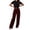 A270 Wine, variant on High Waisted Dress Pants for Women Pleated Front Wide Leg Trousers Professional Straight Fit Drapey Comfy Flattering Office Work Business Casual Everyday
