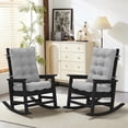 thumbnail image 5 of FUNDAZE Outdoor Chair Cushion, 47"L x 19.9"W 2 Piece Cushion W/ Ties for Indoor Outdoor Rocking Chairs, Gray, 5 of 7