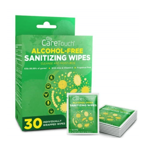 Care Touch AlcoholFree Hand Sanitizing Wipes, 30 Individually Wrapped