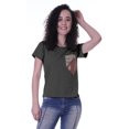 thumbnail image 5 of Moomaya Womens Round Neck T-shirt Short Sleeve Sequin Patch Pocket Tee Top - 9U, 5 of 6