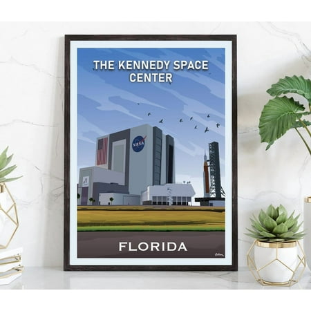 The Kennedy Space Center, Florida, Travel Print, Modern Wall Art Home Decor #1240, 8x12 UNFRAMED