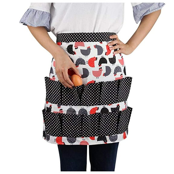 EUDIDV Aprons for Women With Pockets Fashion Collecting Apron Pockets Holds Chicken Farm Home Apron plus Size Pinafore Apron Pinafore Aprons for Women