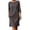 *1-Gray, variant on Women's V-Neck Wrap Front Long Sleeve Linen Dress,Casual Summer Everyday Vacation Wear For Women,Ladies Drawstring Tiered Maxi Dress with Pockets,Black,S-2XL