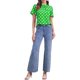 thumbnail image 2 of INSPIRAR CHIC Blusa de Mujer con Lunares, Cuello Alto, Pliegues, Espalda con Abertura, Manga Corta Acampanada, Talla XS, Verde, 2 of 6