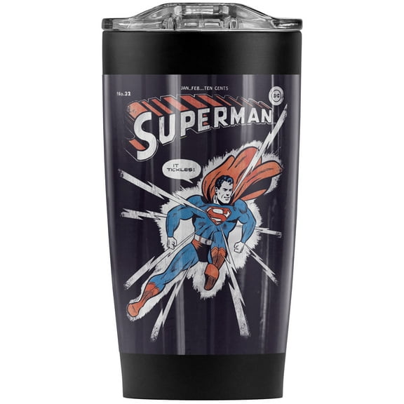 Superman Cover Me Stainless Steel Tumbler 20 oz Coffee Travel Mug/Cup, Vacuum Insulated & Double Wall with Leakproof Sliding Lid | Great for Hot Drinks and Cold Beverages