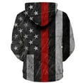thumbnail image 3 of SMihono Clearance Sweatshirts for Men Warm Comfy Flag Print Drawstring Hoodie Long Sleeve Kangaroo Pocket Fashion Pullover Tops Patchwork Male Leisure Black M, 3 of 5