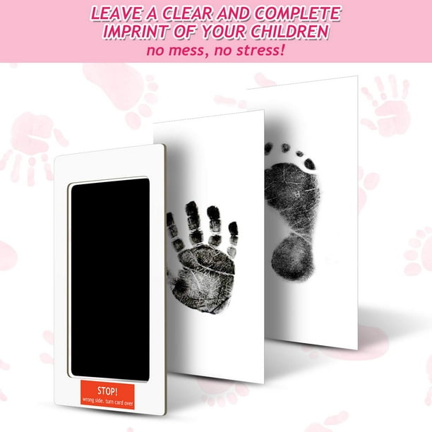 PChero Kit Empreinte Pieds et Mains Bébé Clean Touch Tampons Encreurs Non  Toxiques pour Bébé Cadeau de Naissance [ 2pcs, Moyen ]