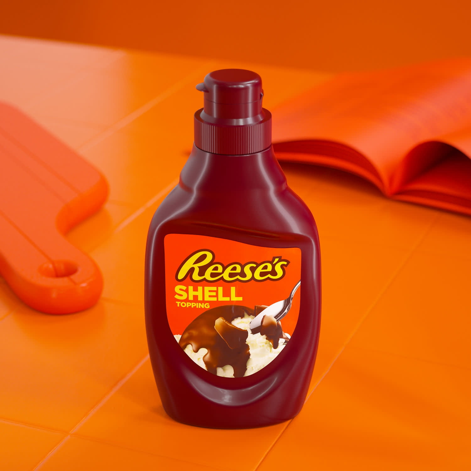Reese's Chocolate Peanut Butter Shell Topping, Bottle 7.25 oz