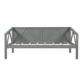 thumbnail image 6 of Solid Wood Daybed, Platform Twin Size Daybed Frame with Sturdy Slats Support and Headboard, Space Saving Twin Sofa Bed for Bedroom Living Room, No Box Spring Needed, for Kids Teens Adults, Gray, D1432, 6 of 10