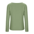 thumbnail image 6 of ClodeEU Women's Winter Thickened Fleece Lined V Neck Long Sleeve Top,Loose Fit Blouses Mint Green,Womens Plus M, 6 of 7
