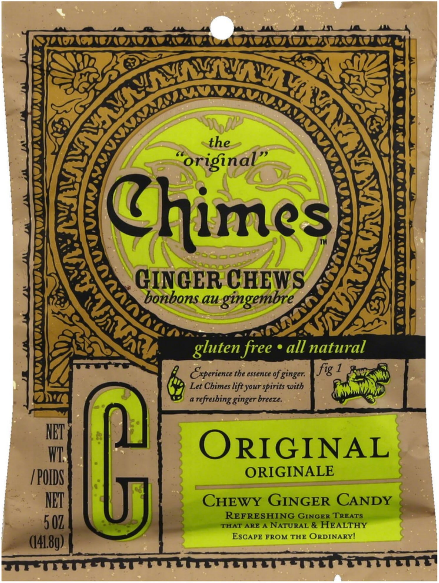 Chimes Ginger Chews, Original 5 oz (Pack of 2)