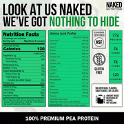 Naked Pea - Pea Protein Isolate - Plant Based, Vegetarian & Vegan Protein. Easy to Digest, Non-GMO, No Lactose, No Soy and Gluten Free - 15 Servings